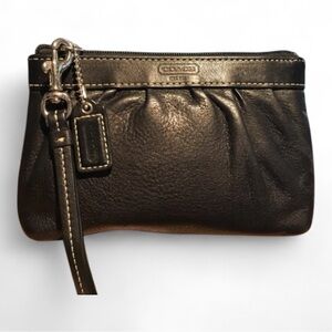 Coach Black Leather Wristlet